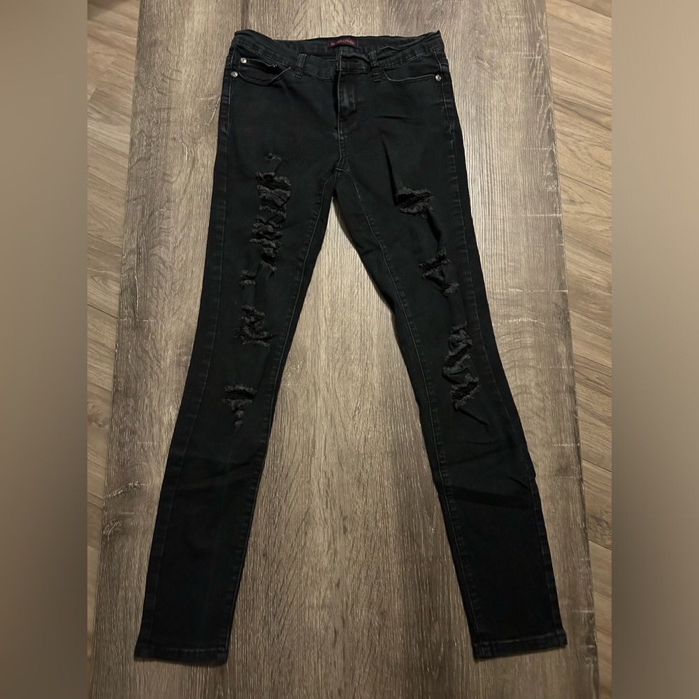 Silver Crush black ripped skinny jeans